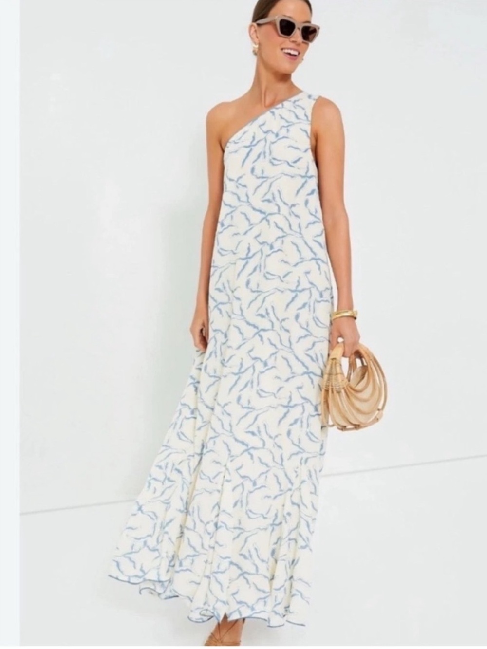Hyacinth House Seaside Sabine One Shoulder Maxi Dress Size Small 36549
